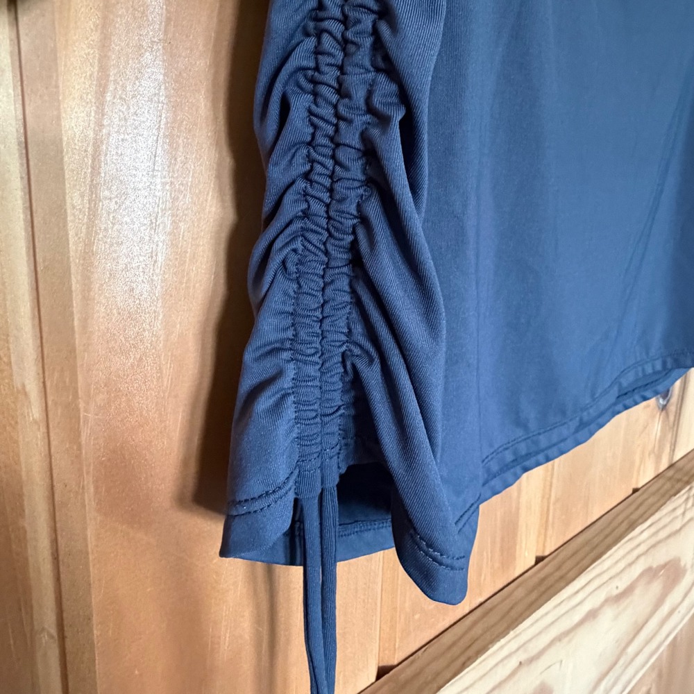 Athleta Splash Swim Skirt Womens Medium Gray Ruched Side Cinch Athletic Poolside - Picture 3 of 14
